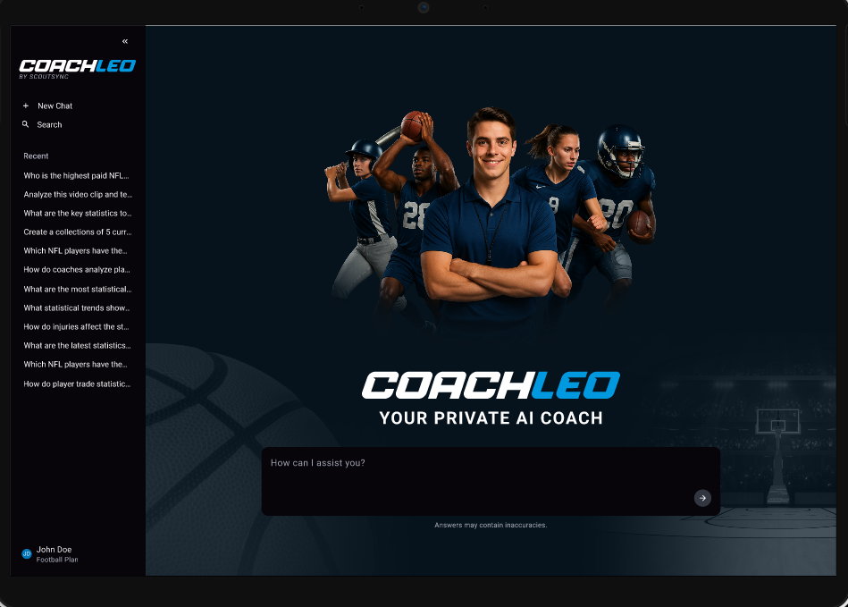 Coach Leo assistant answering a staff question on mobile