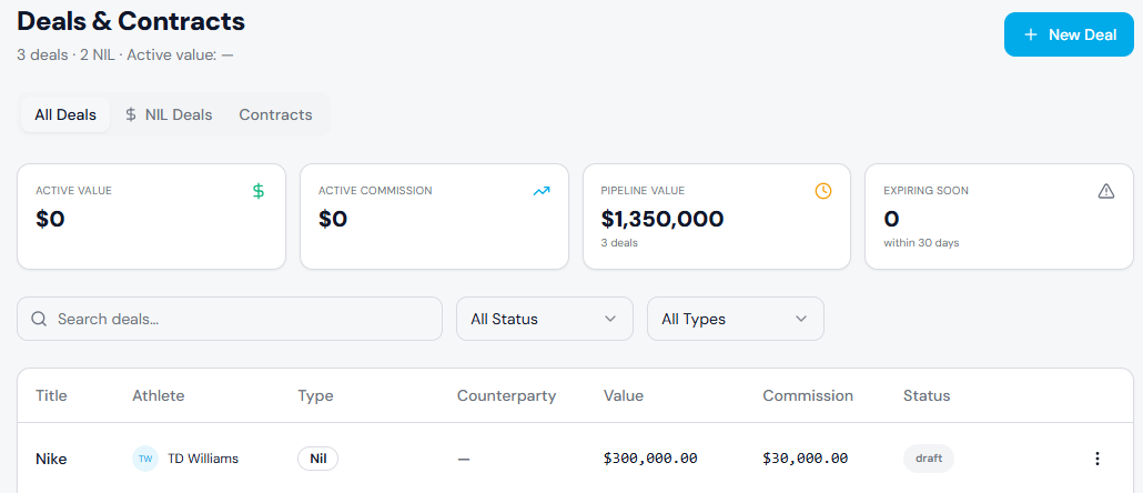 Deals & Contracts in ScoutSync Online™